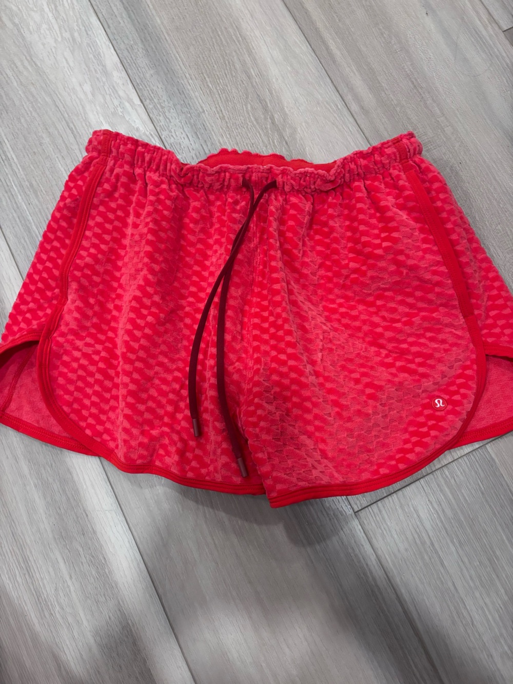 Red Athletic Shorts with Drawstring